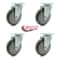Service Caster 5 Inch Gray Polyurethane Wheel Swivel Top Plate Caster Set SCC-20S514-PPUB-4 - alternate 5